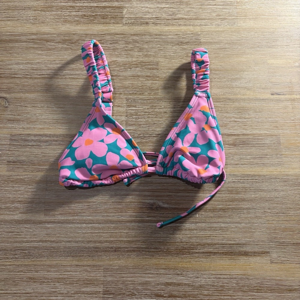 Juniors Wild Fable Bikini Top Green Floral Print Size XS - Picture 1 of 6